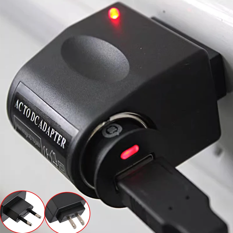 Universal Car Cigarette Lighter Adapter AC 220V To DC 12V EU US Plug Converter Wall Power Socket Plug Adapter Auto Converter
