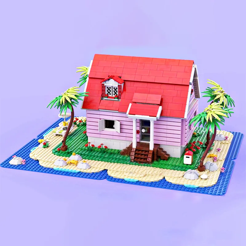 2611 Uds. MOC The Kameing House Dragones Balls escena de Anime isla cabaña DIY modelo de bloques de construcción regalo de cumpleaños