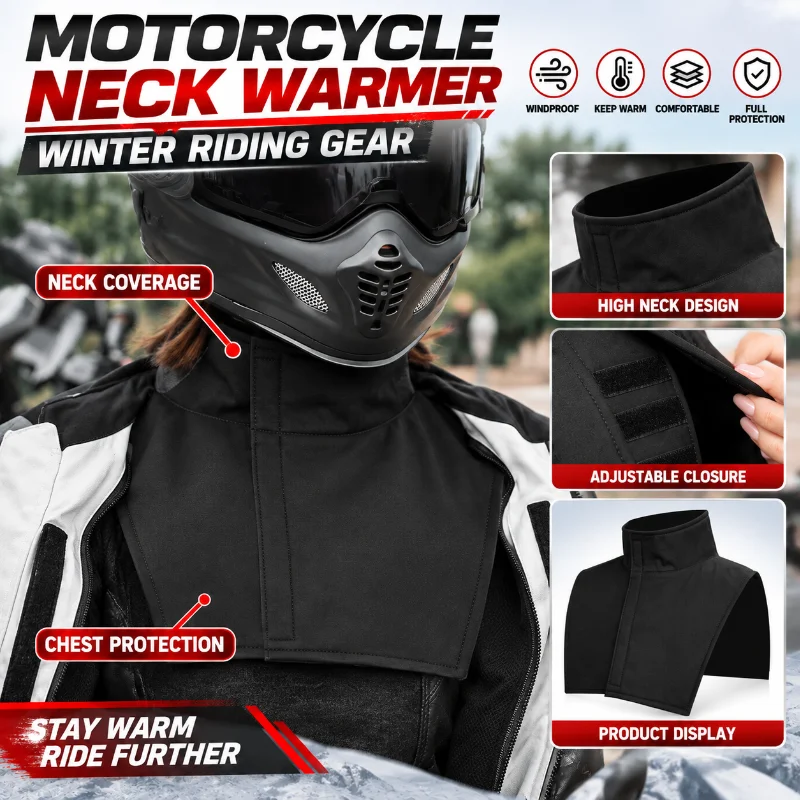 Motorcycle Neck Warmer Windproof Winter Riding Neck Cover Warm Scarf Chest Shoulder Protection Gear for Men Women