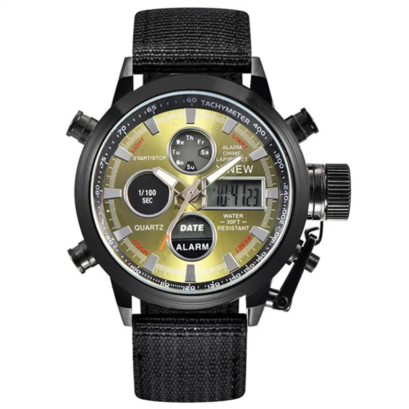 

Original Big Brand Men Watches Fashion Nylon Band Sports Dual Time Vintage Watch Relogio Masculino Reloj Hombre Montre Homme