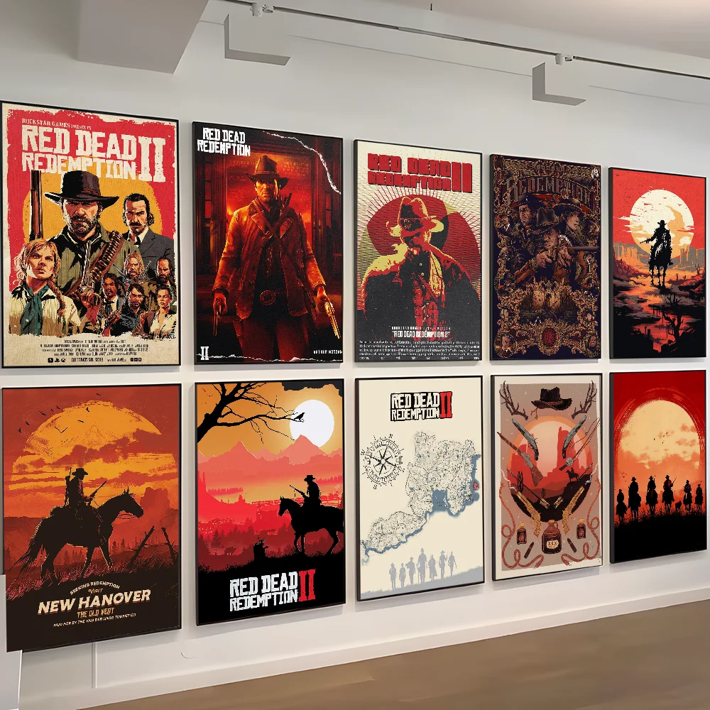 Game R-Red Dead-R-Redemptions 2 Classic Vintage Posters Vintage Room Home Bar Cafe Decor Nordic Home Decor