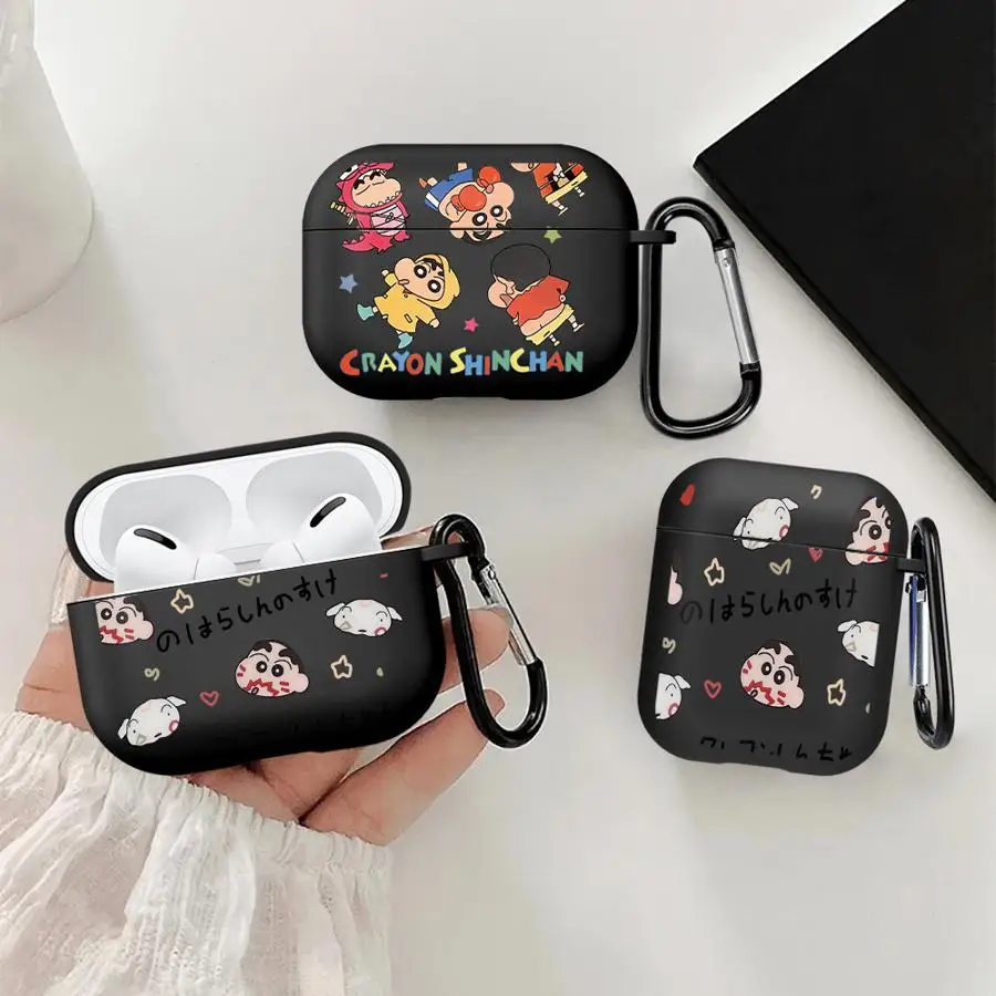Kopfhörerhüllen Schutzhülle für Airpods 4 2 3 Pro2 1 Pro3 Pro Cute Crayons Shinchan