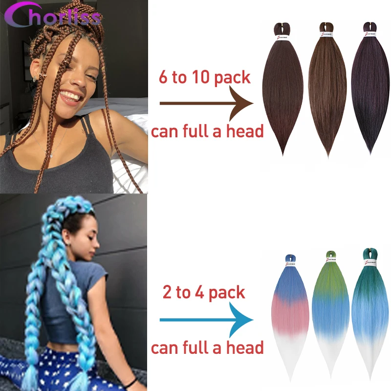 

Synthetic Hair Extensions for African Easy Braiding Hair Bulk Yaki Straight Jumbo Braid Hair Green Yellow Pink Purple Pigtail