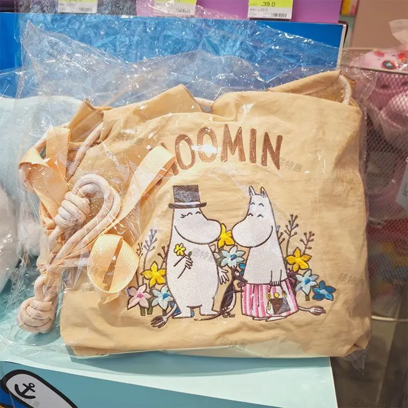 

Kawaii Muming Environmental Protection Embroidered Large Capacity Shopping Bag Zipper Commuting Outward Cartoon Girl's Gift Toys