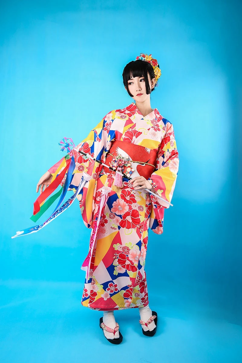 

Japanese Kimono Traditional Dress Cosplay Female Yukata Women Japan Geisha Costume Obi Japan Asia Dress