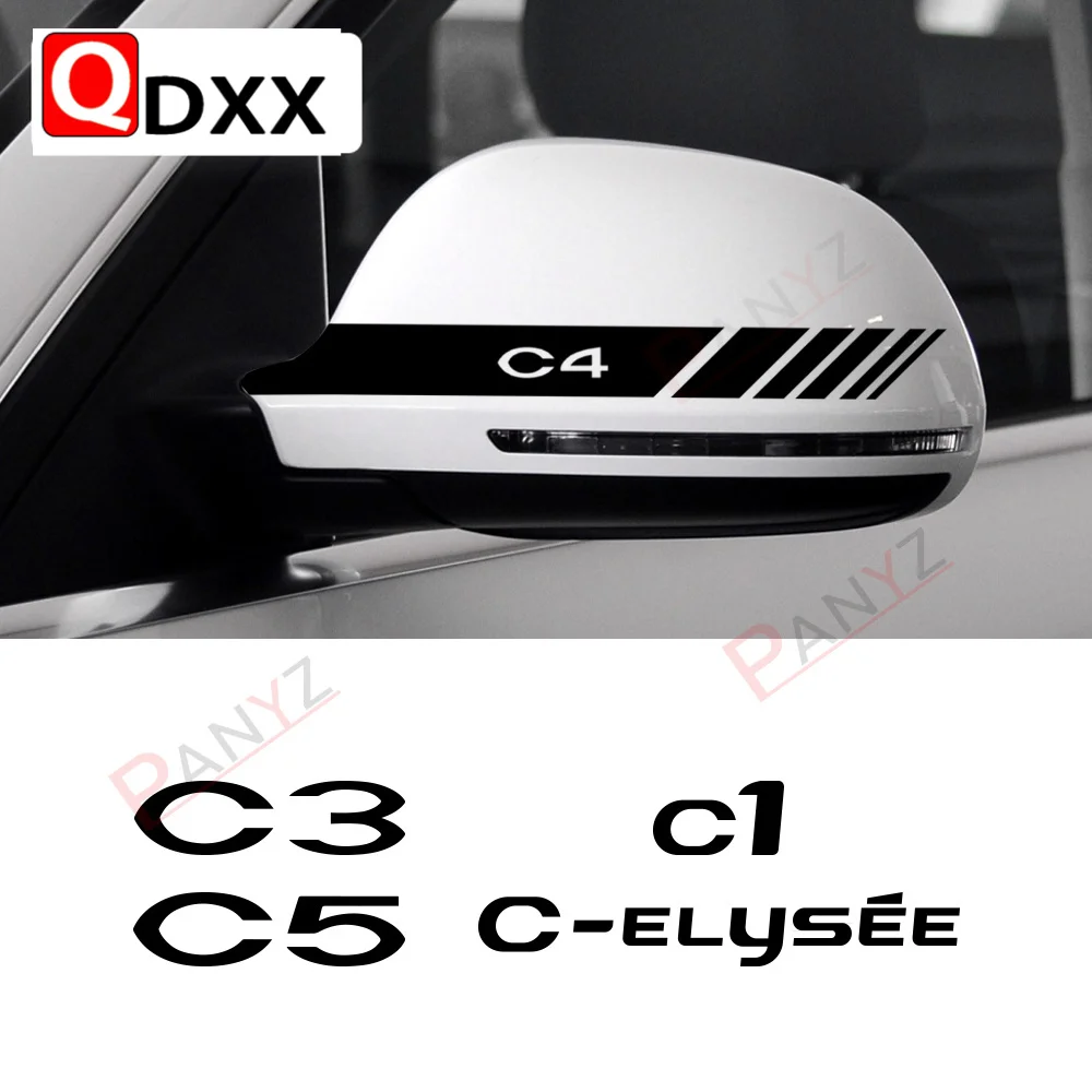 2PCS Car Rearview Mirror Stickers Auto Accessories Vinyl Film Decals For Citroen Berlingo C1 C2 C3 C4 C4L C5 C8 C-Crosser VTS