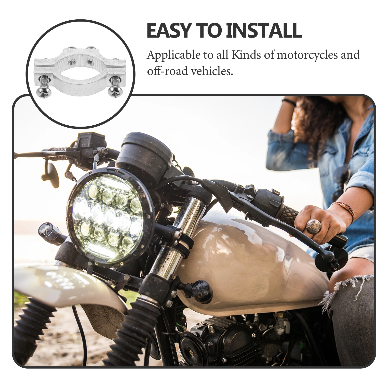 

2pcs Tube Clamp Motorcycle Mirror Holders Durable Material Electric Bike Bicycle Headlight Brackets Stable Mounting Solution