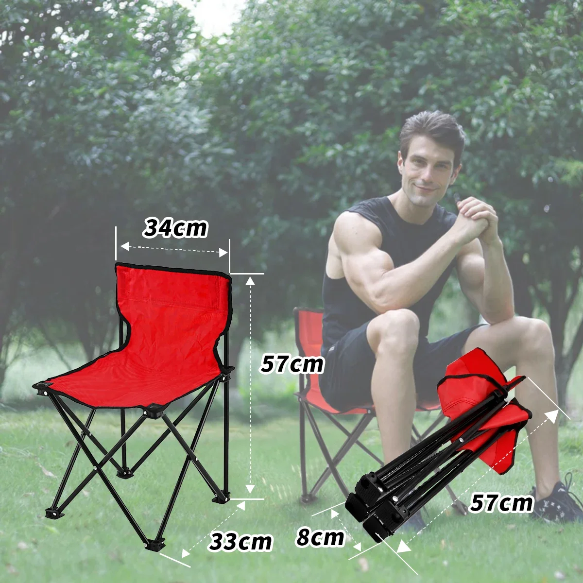 SANLIKE Outdoor Folding Chair Beach Arm Chair Steel Tube Picnic Fishing Barbecue Portable Fishing Chair lawn folding chair