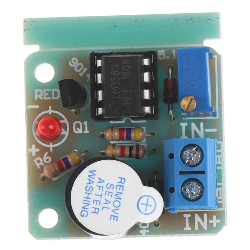 1Pc Gloednieuwe Anti Over Ontlading Laagspanningsbeveiliging Module Hoorbaar Alarm Zoemer 9V 12V