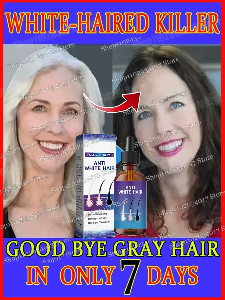 White hair treatment essence quickly turns white hair into black hair, repairs natural color, and prevents gray white into black