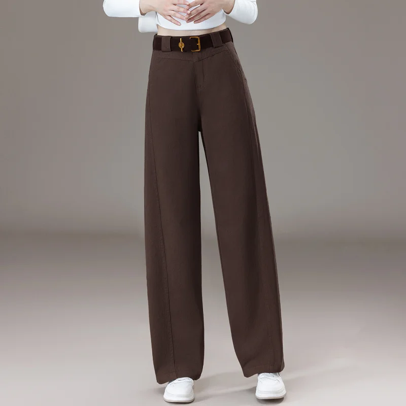 

Loose Slimming Wide-Leg Jeans for Women, Autumn New Loose Straight Pants, Versatile Draped Scimitar Long Trousers