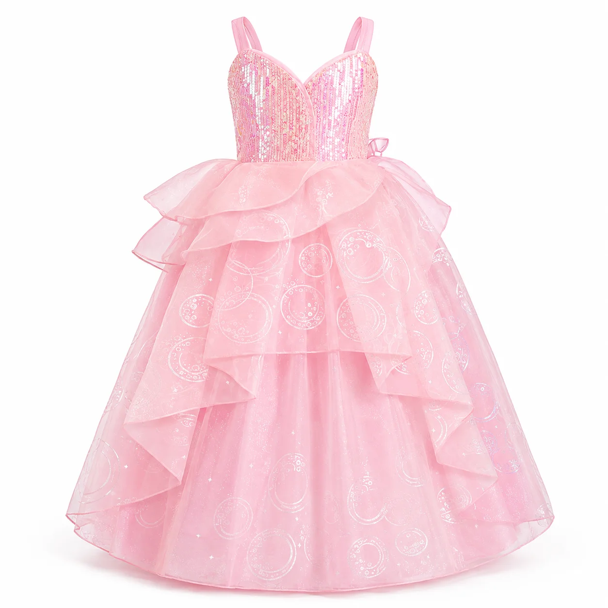 Mädchen Rosa Prinzessinnenkleid Zubehör-Set Kinder Geburtstagsparty Cosplay Kostüm Halloween Karneval Ballkleid Buchwochenkleid – Detail 8