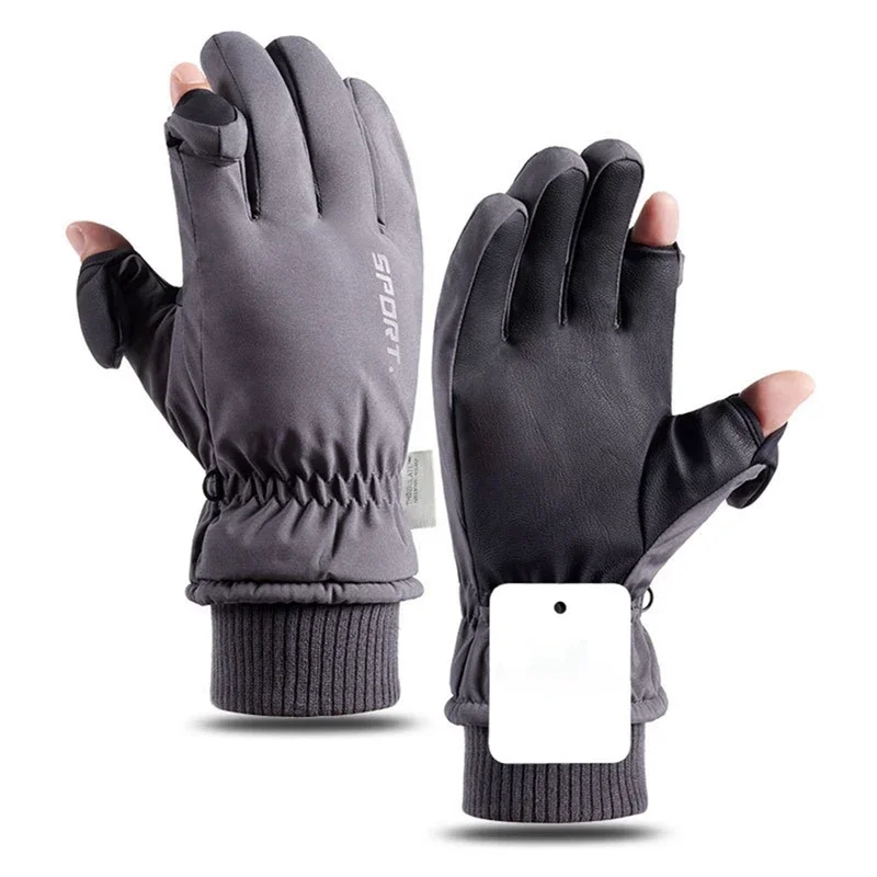 Winter Cycling Waterproof Cold-Proof Thickened Gloves Outdoor Keep Warm Fishing Cycling Ski Gloves