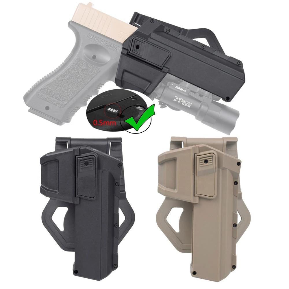 

Tactical Classics Glock 17 19 1911 P320 Pistol Holsters for X300 X400 Weapon Flashlight Airsoft Colt M1911 Waist Gun Holster