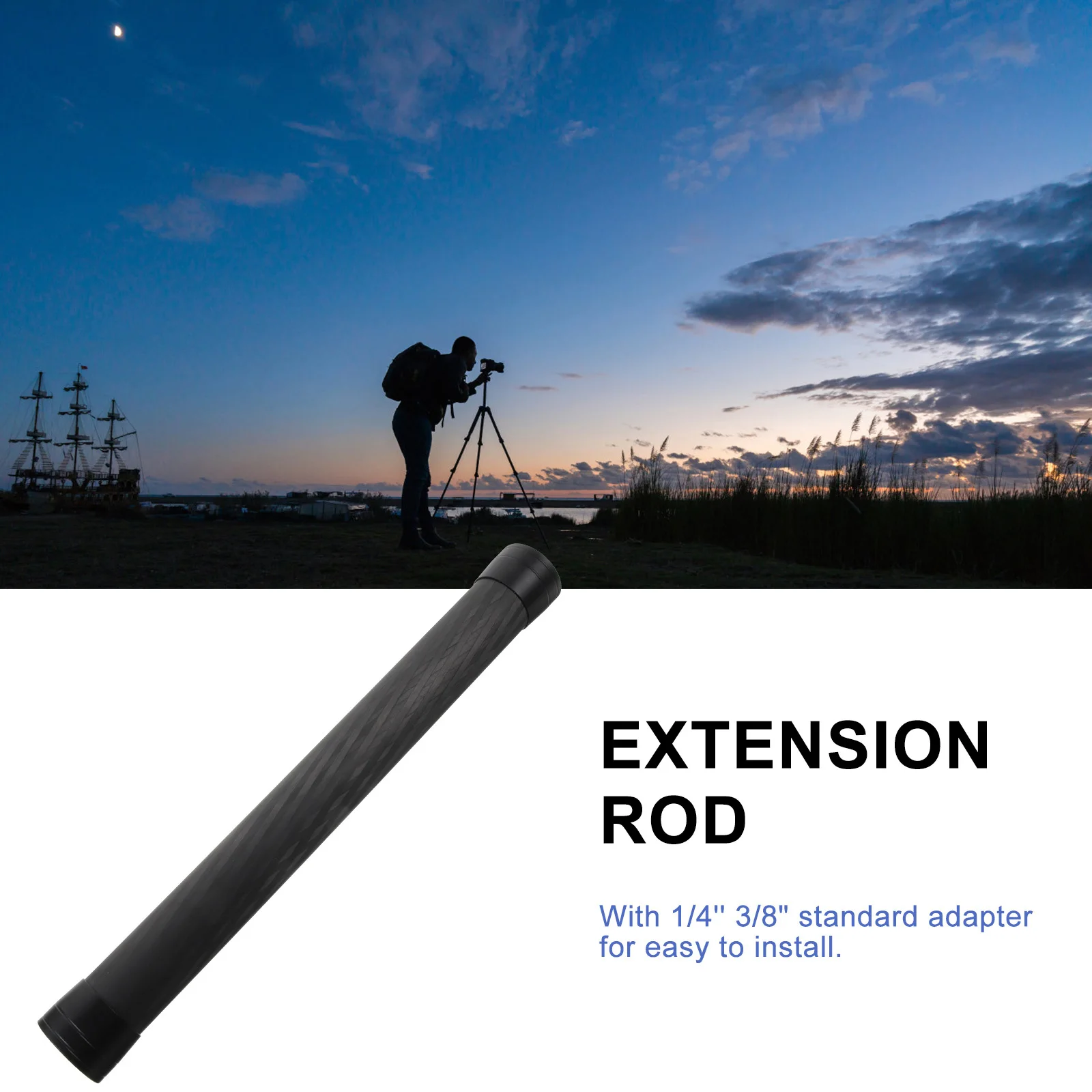 

Carbon Fiber Extension Rod 1/4" 3/8" Adapter For -S/ Handheld Stabilizer Outdoor Shooting Portable Camera Mount