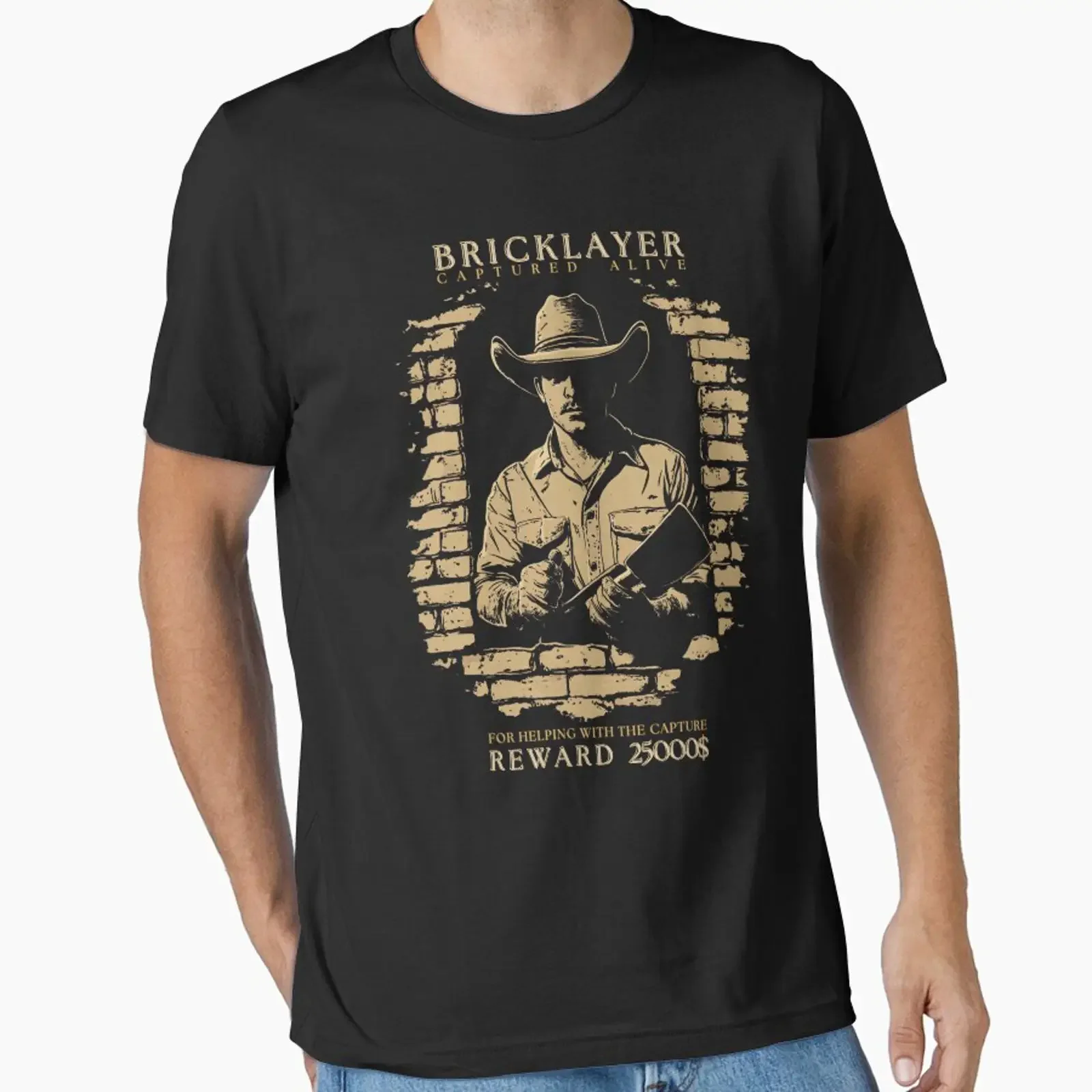 Bricklayer Captured Alive Funny Bounty Design, design et vente par BoulevardNo13, haut vintage délavé pour un usage quotidien homme