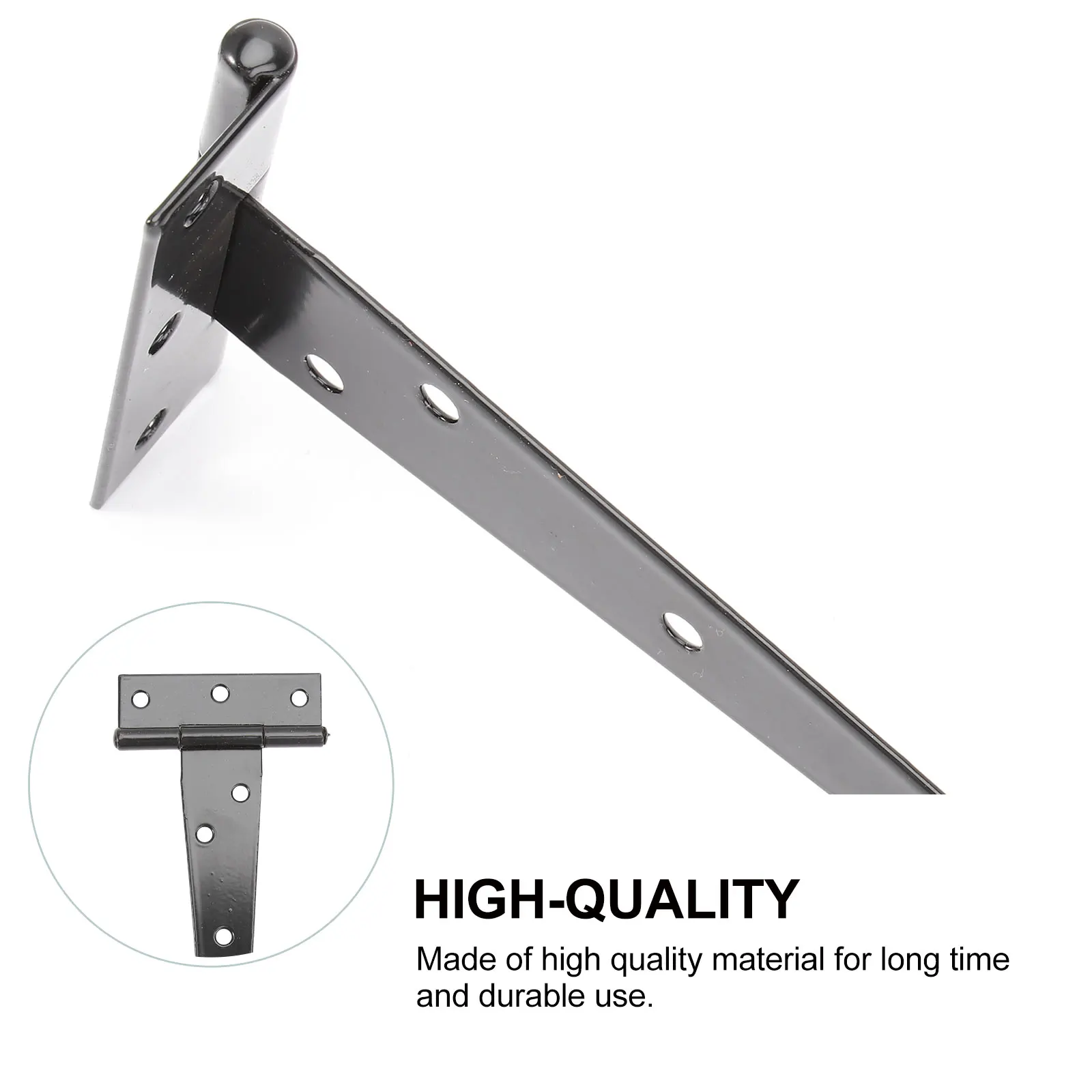 

6PCS T Shape Hinges 5Inches Black HeavyDuty Triangle Furniture Gate Cabinet Door Hinges Durable Silent Hardware