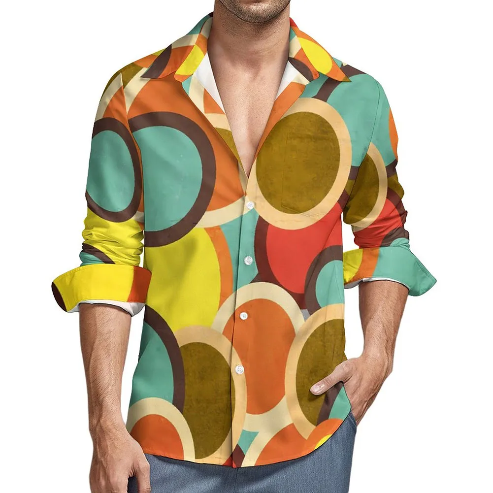 قمصان الشاطئ الشارع الشهير للرجال ريترو 70s قمصان الشارع الشهير الأرجواني طفيف تمتد الربيع والخريف ارتداء اليومي التلبيب العنق