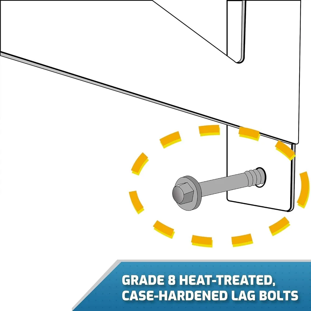 Garage Wall Shelf Two-Pack White or Hammertone | Three Size Options | Includes Bike Hooks | 500lb Weight Capacity
