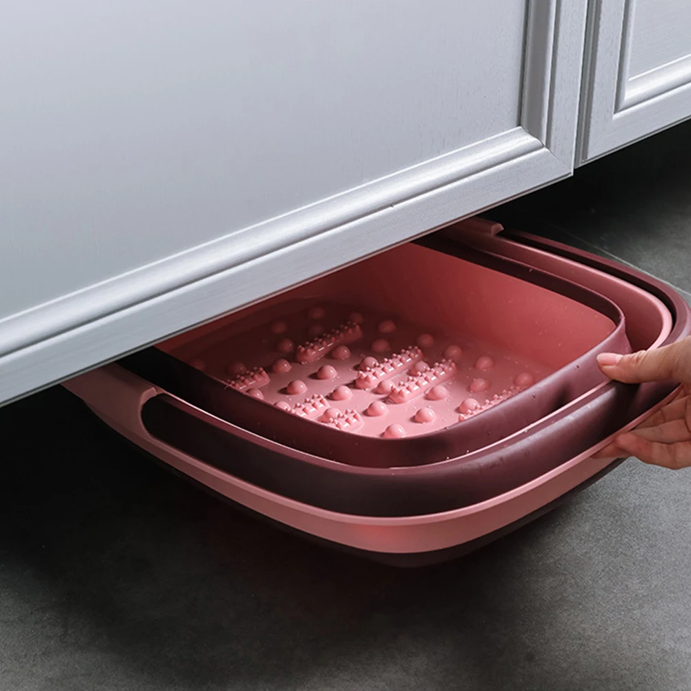 

Folding Foot Basin Large Capacity Home Soak Tub Massage Comfortable Stable Support Foldable Multi purpose for Foot