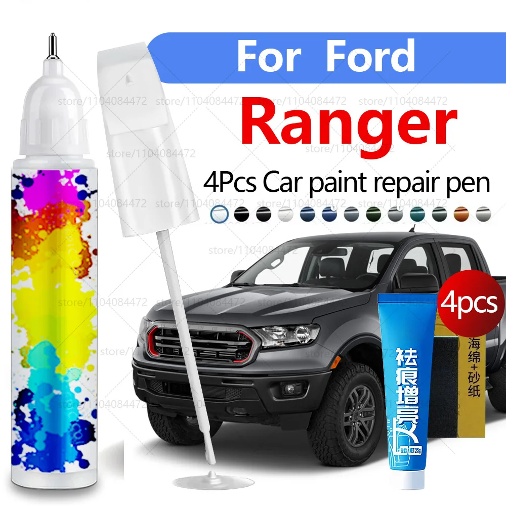 

Ручка для ремонта автомобильной краски для Ford Ranger 1983-2025 гг., аксессуары для ремонта царапин, 4 шт., серый G4 оранжевый SB красный EA белый YZ серебристый JS