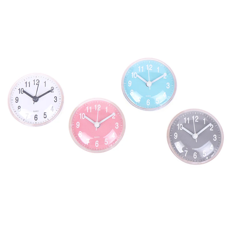 Mini Sucker Wall Clock Bathroom Anti-fog And Waterproof Clock Kitchen Bathroom Clock Small Quartz Clock Table Clock 7.2cm