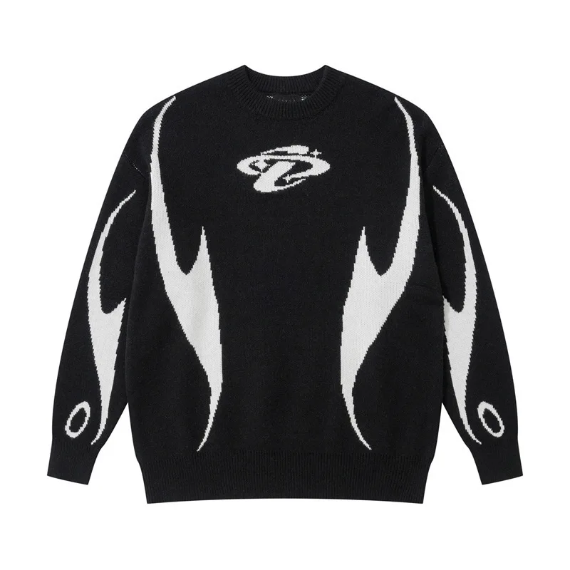 Autumn Winter Women Retro Pullover Sweater Fashion Long Sleeve Star Pattern Y2K Sweater Lady Casual Harajuku Knit Sweater Unisex