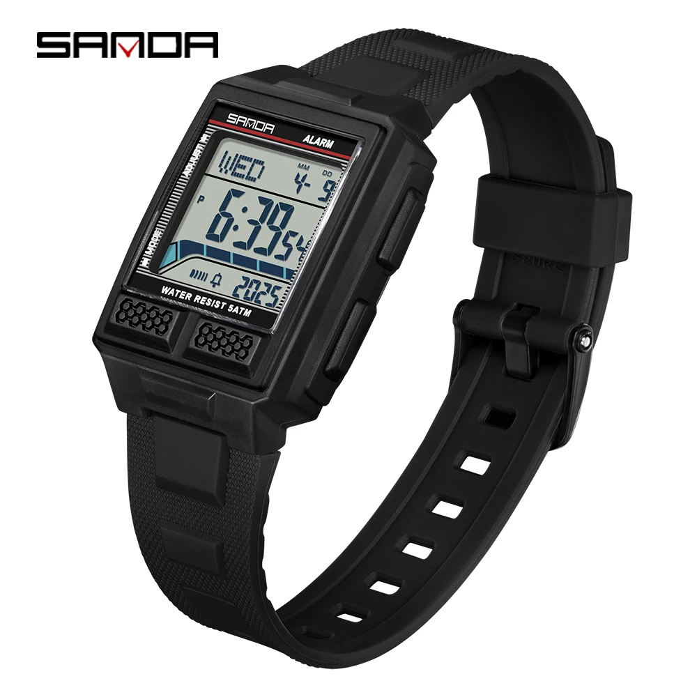 SANDA 2212 New 2025 Fashion Men's Electronic Watch Waterproof Multi functional Lightweight Sports Digital Watch reloj hombre