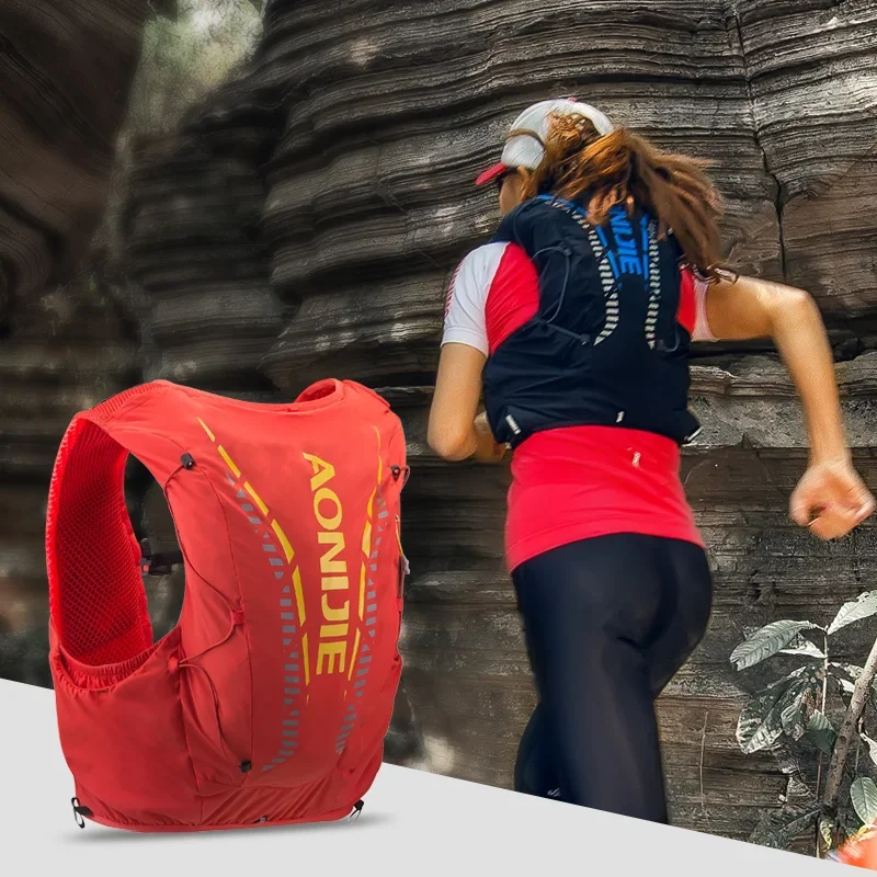 AONIJIE C962 Geavanceerde Huid 12L Hydratatie Rugzak Pack Bag Vest Zacht Waterzak Kolf Voor Wandelen Trail Running Marathon Race