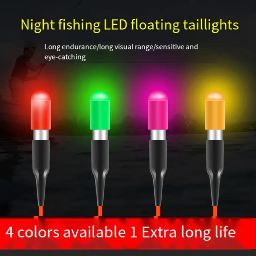 2 Set LED Electronic Light Luminous Fishing Floats Luminous Green/Red Glow Stick Drifting Tail LED Electronic CR311 MulticColor