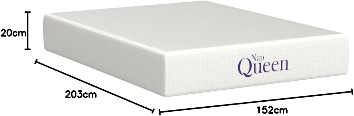 NapQueen 12 Inch Queen Size Mattress, Bamboo Charcoal Memory Foam Mattress, Bed in a Box,White