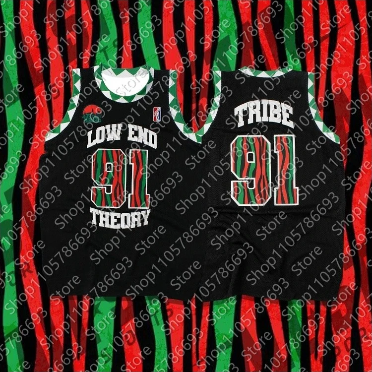 Low End Theory Tribe #   91 Mesh Ärmelloses Basketball-Trikot 3D Hip-Hop Streetwear Locker Sitzendes Tanktop Sport-Oberteil Schnell Trocknendes Mesh-Shirt