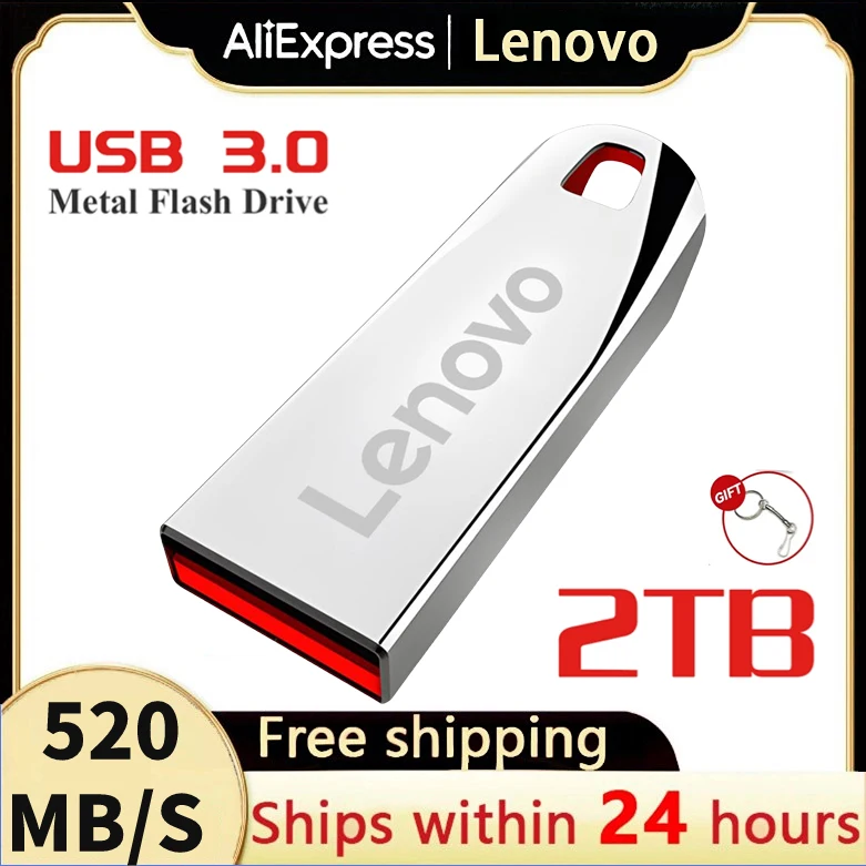 Lenovo Metaal U Schijf 2Tb Pen Drive 1Tb Hoge Snelheid Usb 3.0 Usb Interface Waterdicht 512Gb 256Gb 128Gb Pendrive Memoria Flash Disk