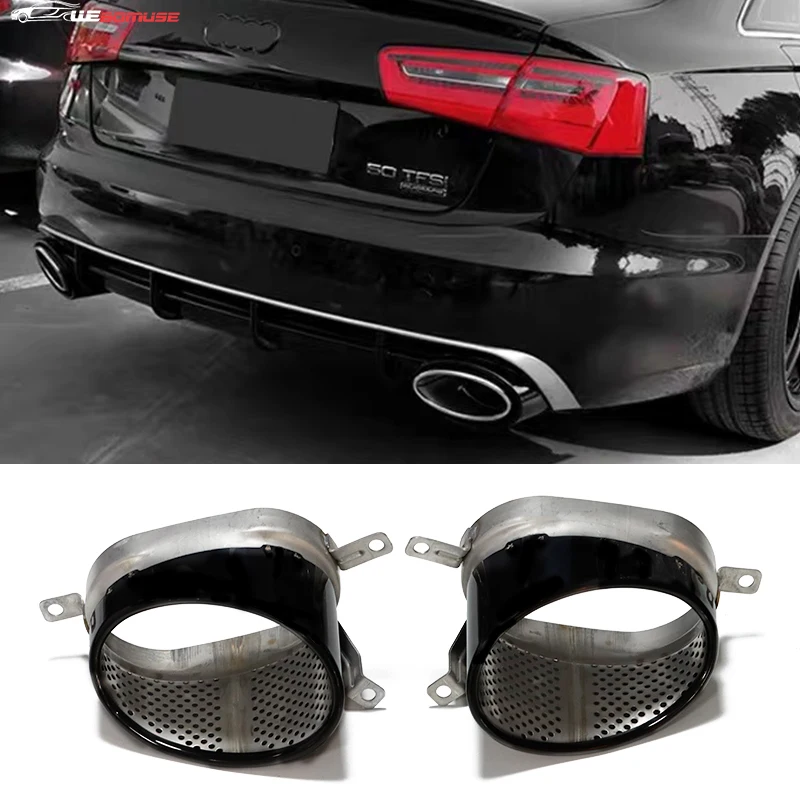 1 Paar Auspuffrohr-Schalldämpfer aus Edelstahl 304, für Audi A4, A5, A6, A7, RS3, RS4, RS6, RS7, Schalldämpferspitze, Endrohr, Auto-Auspuff
