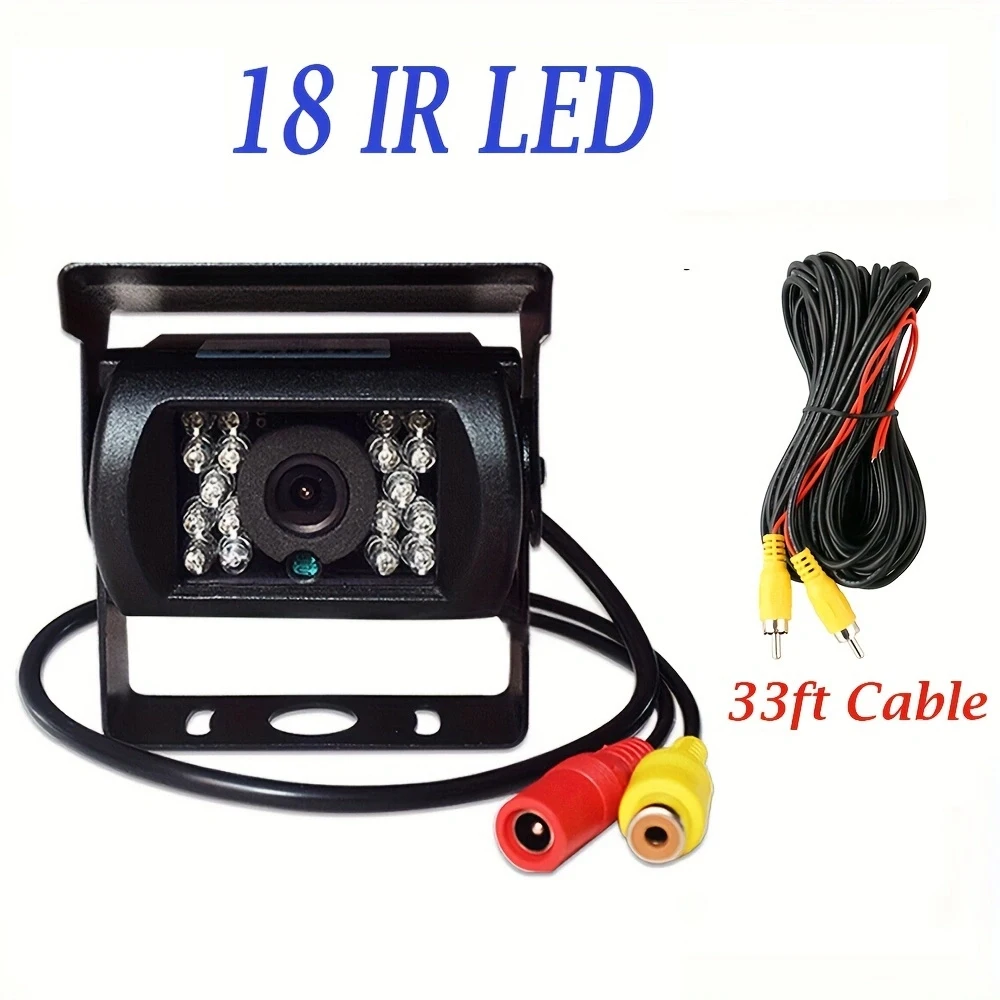 

Bileeko 18 LED IR Car Rear View 10m Cable 12V 24V Reversing Parking Backup Camera IR Night Vision Bus Truck Motorhome Van