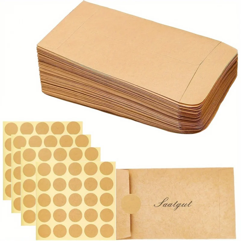 

Сумка-конверт с семенами 30/60/120, маленькая коричневая, с наклейками, сумка для хранения семян, мини-сумка из крафт-бумаги, для наполнения、упаковочная сумка、конверт、подарок