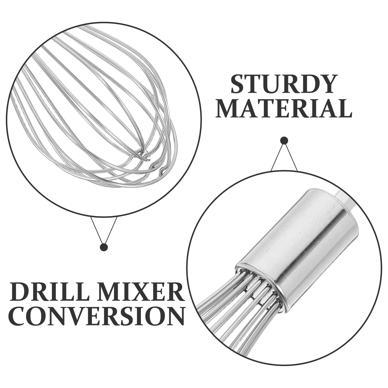 Multi-Functional Stainless Steel Hand Mixer Attachment Replacement Whisk For Electric Drill Efficient Baking Tool Kitchen