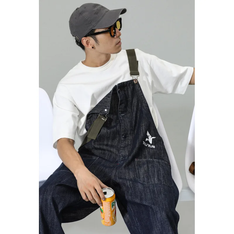 

Loose Baggy Overalls Jeans Bib Cargo Pants Men's Youngth Relaxed Denim Straight Jumpsuit Streetwear Suspender Hiphop Trousers