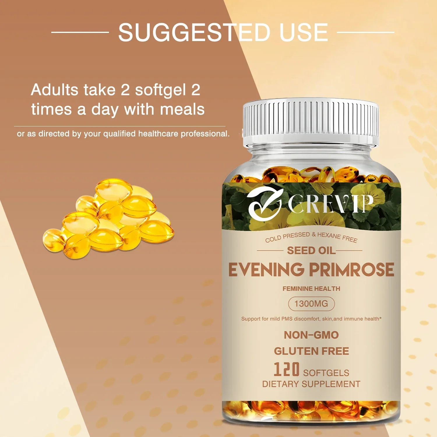 Evening Primrose Capsules - with GLA - Anti-Aging, Whitening, Regulate Hormone Level, Light Spot