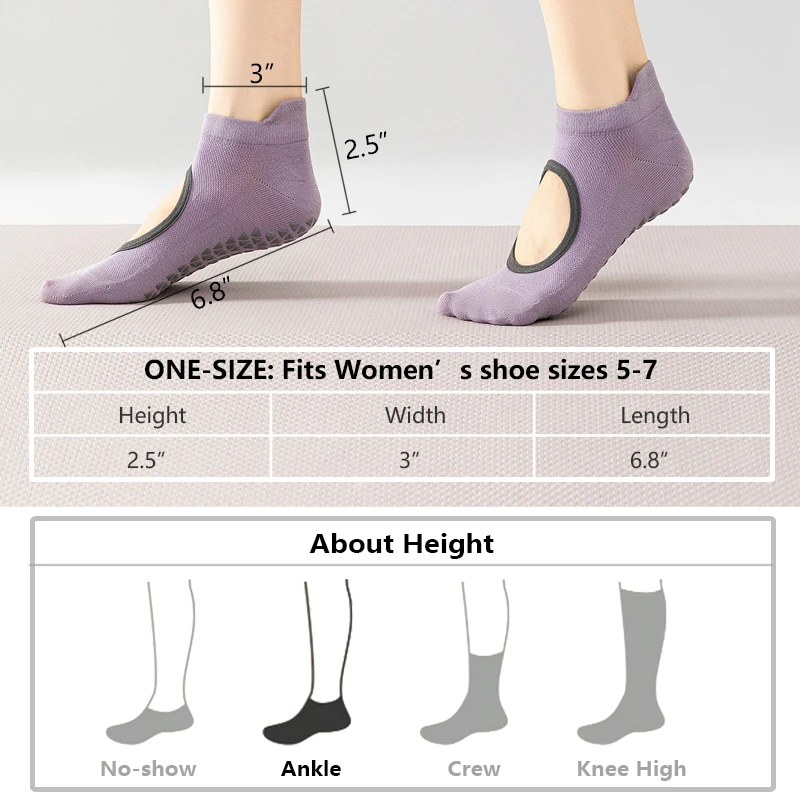 قبضة الجوارب قبضة شبكية ناعمة التهوية مناسبة لليوجا والبيلاتيس والرقص والجري والرياضات الداخلية وما إلى ذلك.