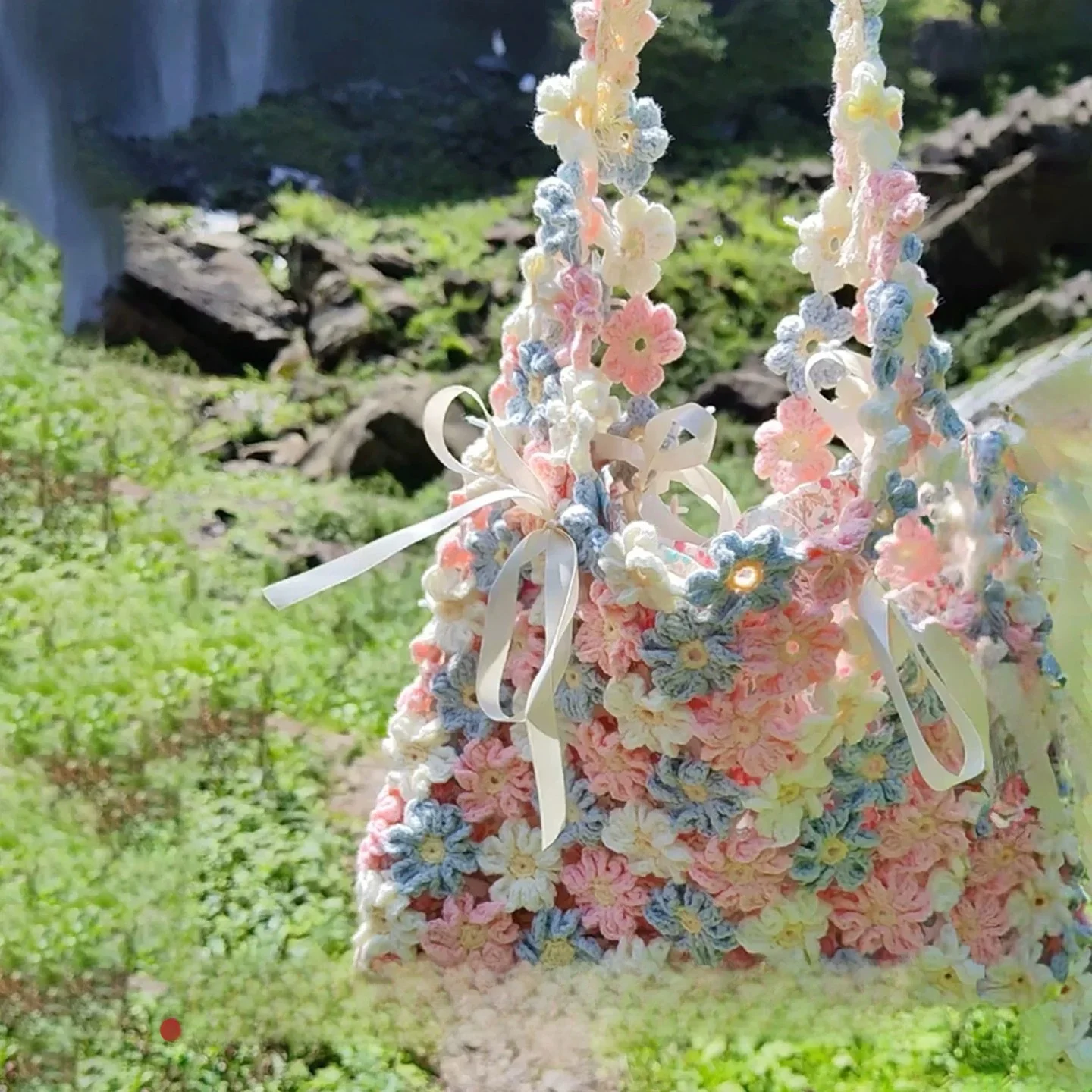 

Набор для рукоделия: Вязаная сумка через плечо, цветок, крючок, игла, подарок, средство от скуки, шерстяная пряжа