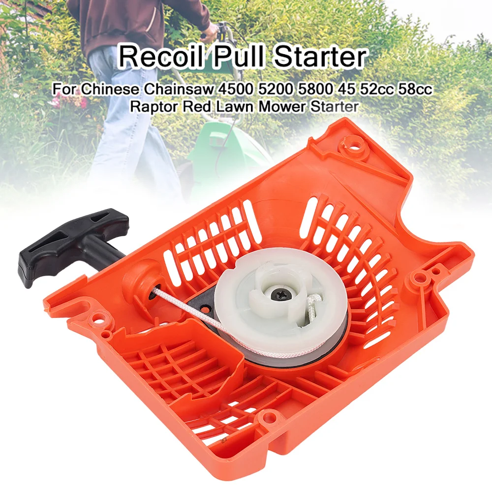 Rasenmäher-Starter, Handzug-Zubehör, Rasenmäher-Starter, Ersatz für chinesische Elektrosägen 4500, 5200, 5800, 45 52 cc, 58 cc