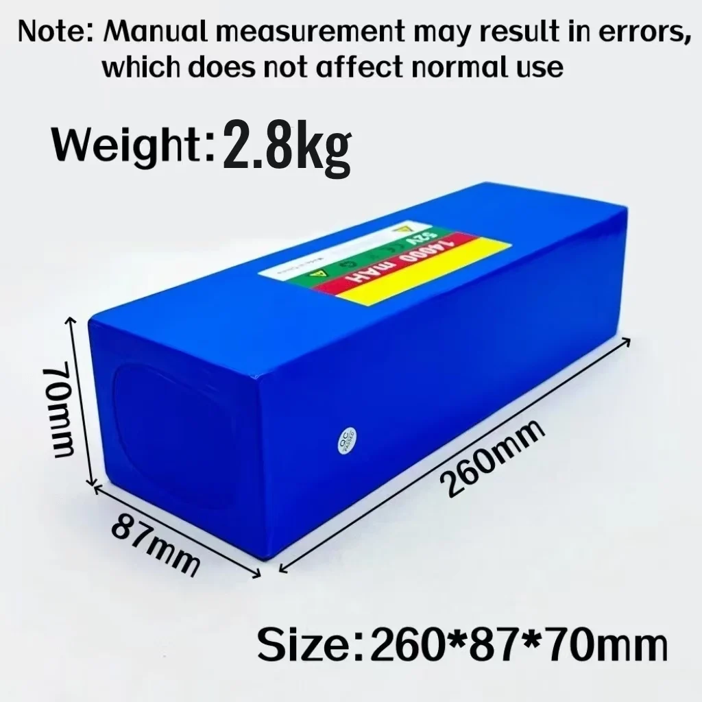 2025 New  52V 14S4P 14Ah 14000mAh 18650 1500W  Rechargeable Lithium Battery Pack Suitable  for Balance Cars Electric  Scooters