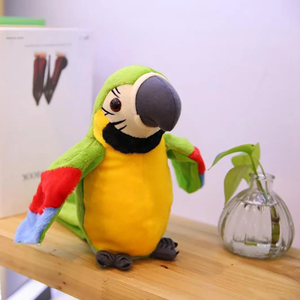 Parrot parlante Repeti lo que dice Juguete de peluche Animal Juguete de loro electrónico Juguete de peluche Juguetes de loro Los mejores regalos para niños B