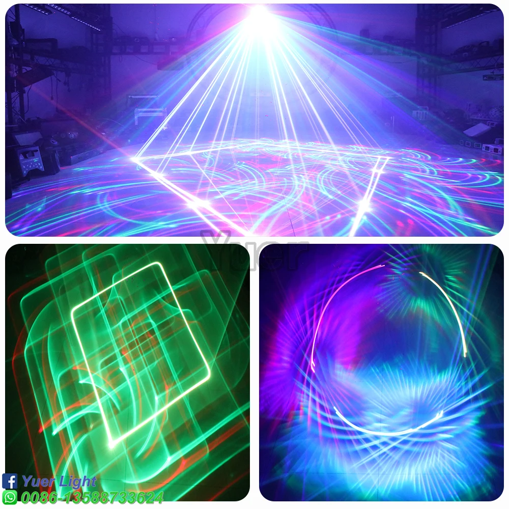 Imagem -06 - Rgb 3d Raster Stage Laser Light Projector Feixe de Scanner dj Disco Bar Club Party Dança Casamento Xmas Effect Show Lamp Dmx512 2w Novo