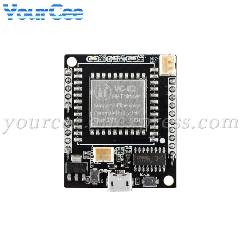 2pcs/1pc VC-02 AI Intelligent Network-free Pure Offline Voice Development Board VC02 2MB Recognition English Voice Sound Control