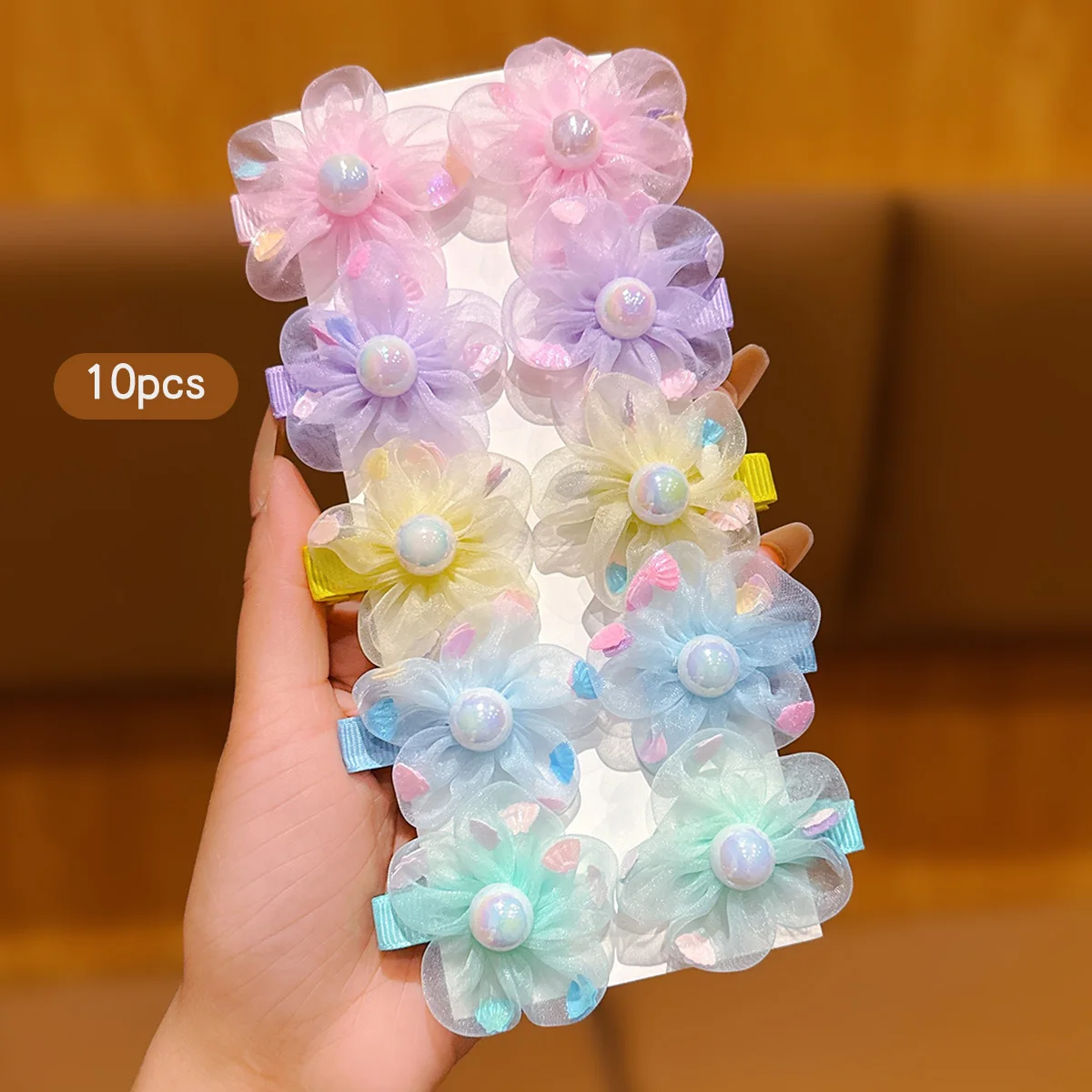 10 Sweet Wind Colored Random Flower Hair Clips Suitable for Daily Use Hair Accessories