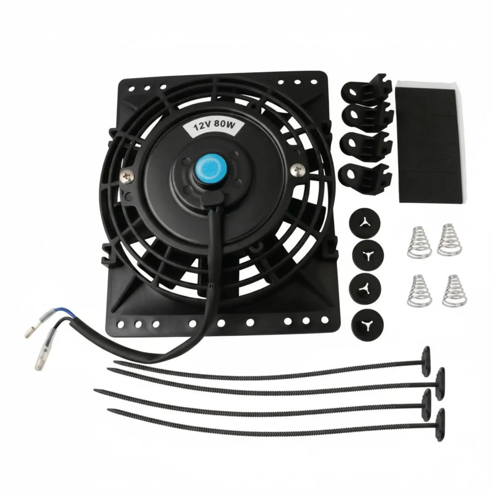 12V Cooling Fan Polygonal Mounting Structure Auto Parts Wired Wire Vehicle Part