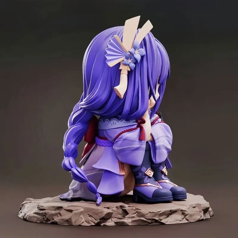 12cm Genshin Impact Figures Keqing Figure Raiden Shogun Figurine Q Version Pvc Statue Models Car Interior Decorations Kids Gift