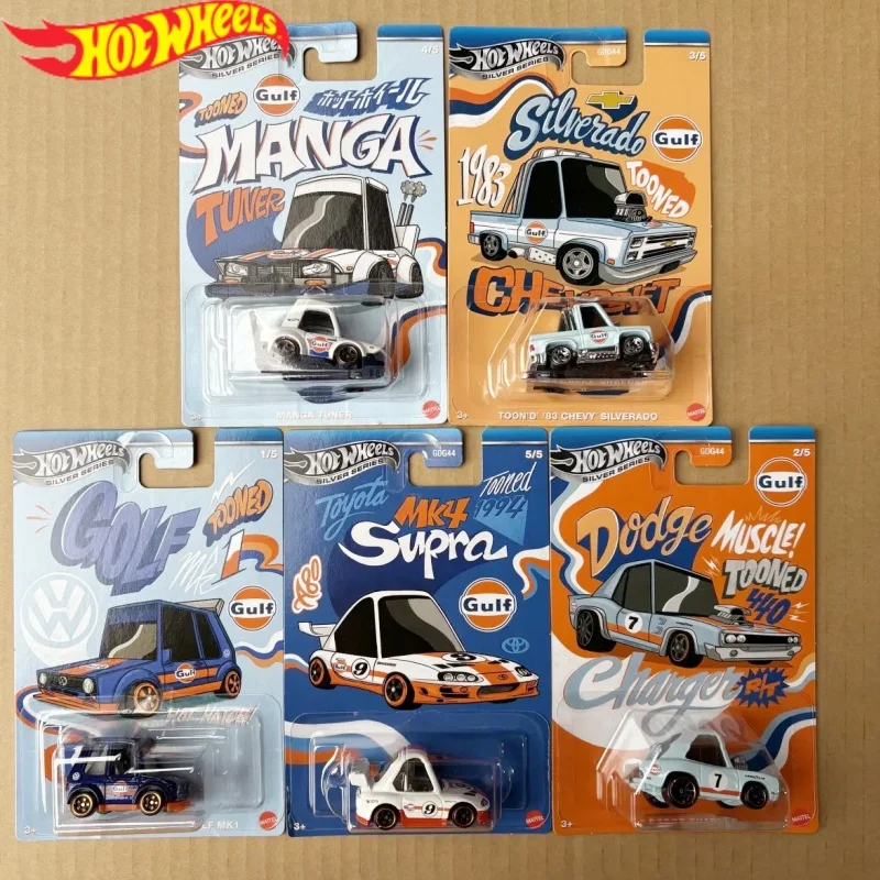 Mattel Hot Wheels Cars Noppo Gulf Racing 94 Toyota Supra 1983 Chevrolet Silveradc 1:64 Diecast Vehicle Model Cars Toys Kids Gift